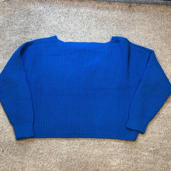 Bar III Sweaters - Bar III Vibrant Blue Crew Neck Sweater